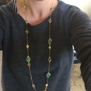Stella & Dot gold beaded chain necklace